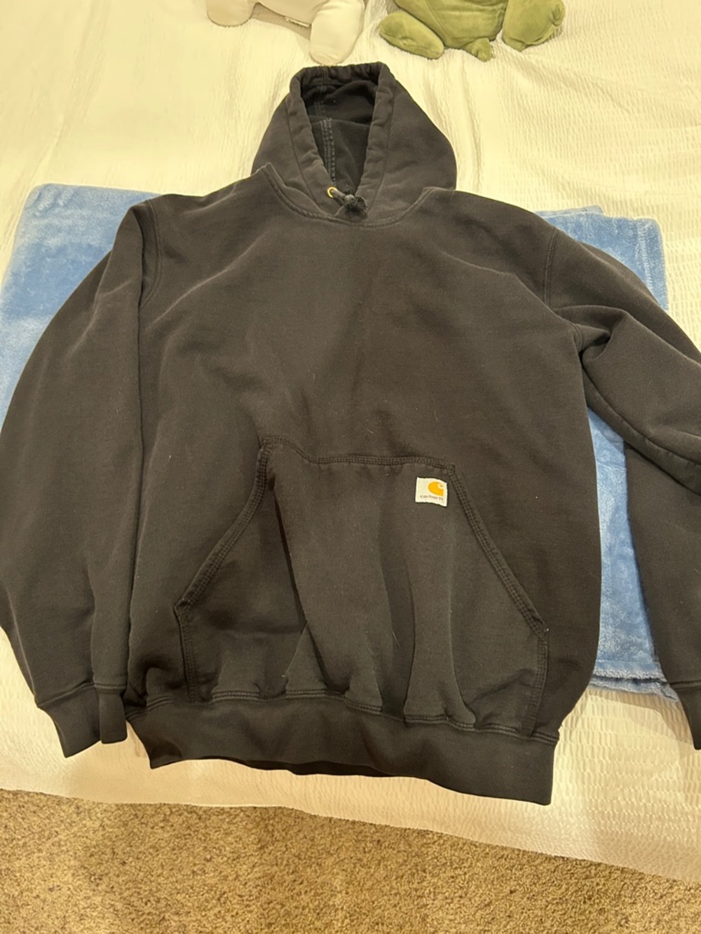 Carhartt Black Hooded Pullover with Logo Patch